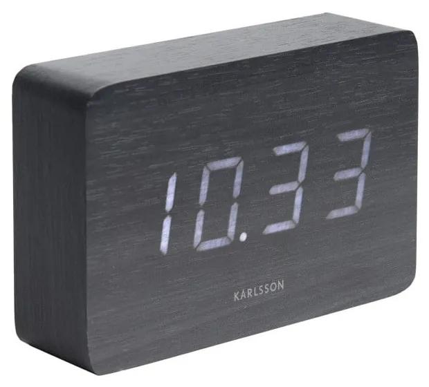 Ceas alarmă cu aspect de lemn Karlsson Cube, 15 x 10 cm