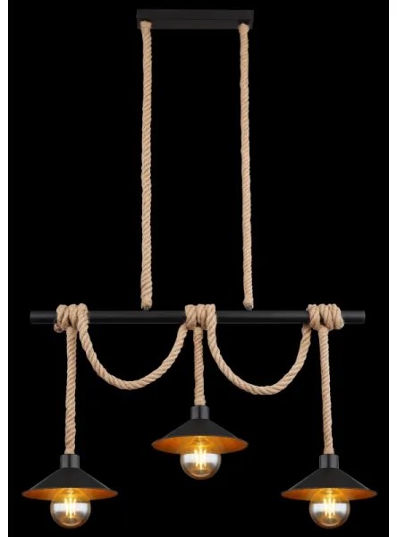 Globo 15690-3H - Lustră DIANA cu cablu, 3xE27/60W/230V, neagră