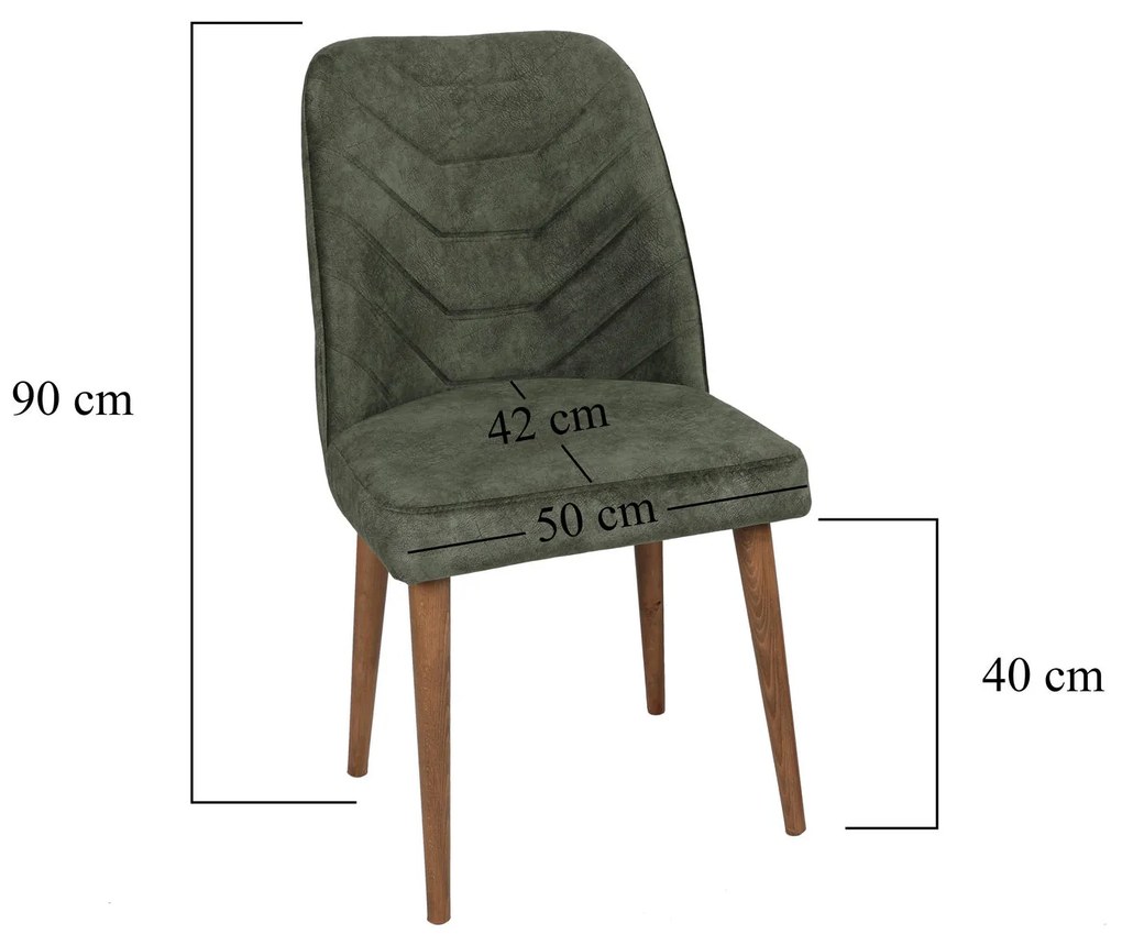Set 2 scaune Dafne (Nuc + Verde închis). 1073152