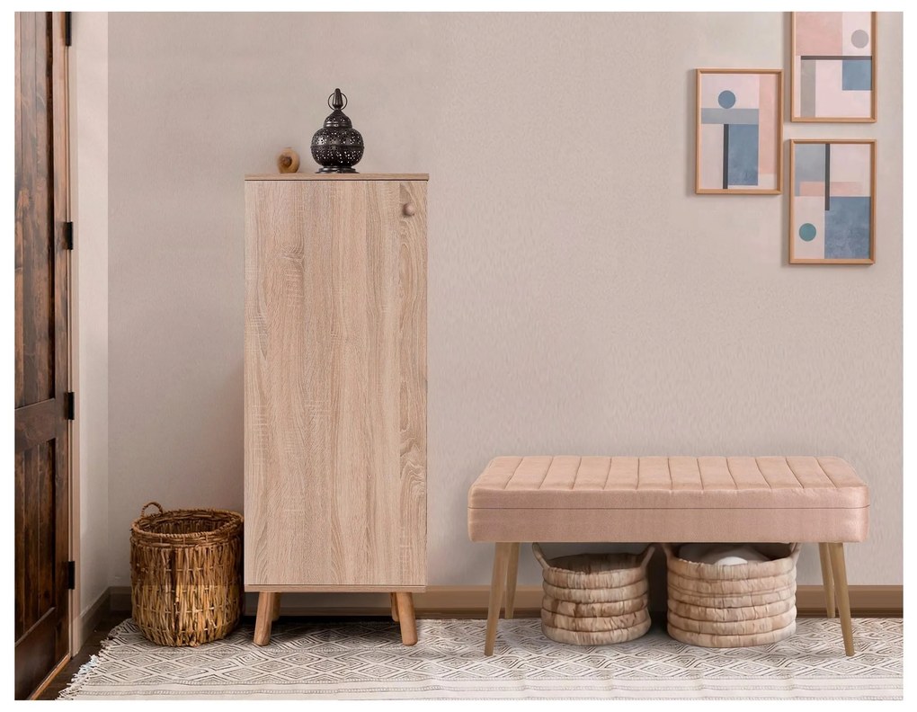 Mobilier Hol Beside 1 (stejar sonoma + piatră) . 1093981