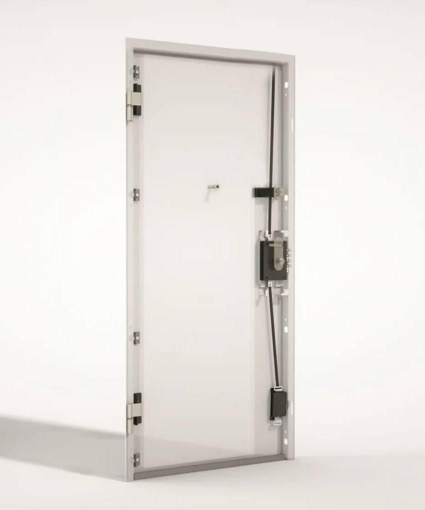 Usa metalica de intrare in apartament antiefractie - Dierre SPARTA 8 + Contratoc ST, Usa Alb + Toc Alb, 1.5 mm