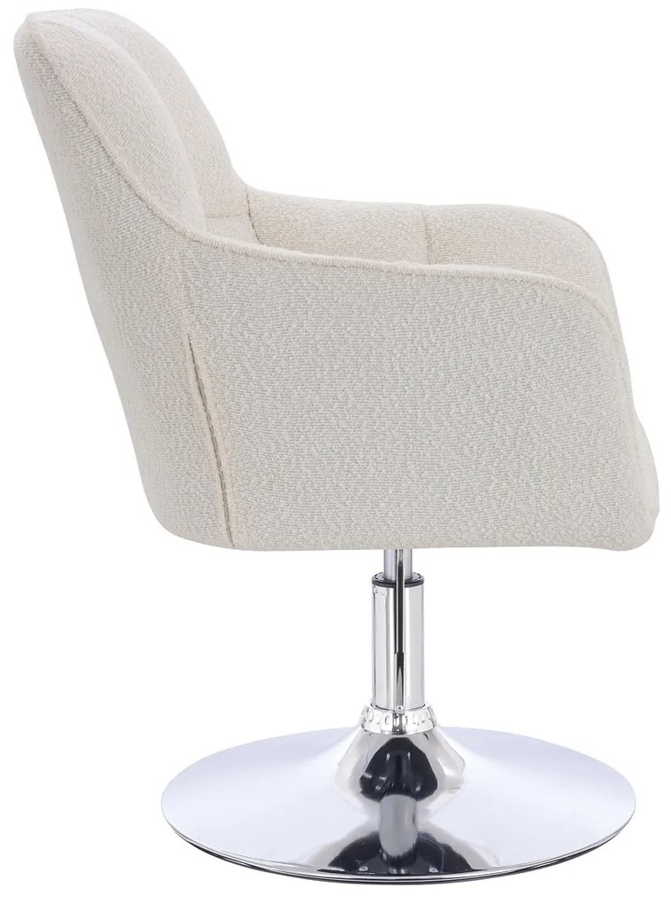 HR550N Scaun Crem Boucle cu Bază Cromata