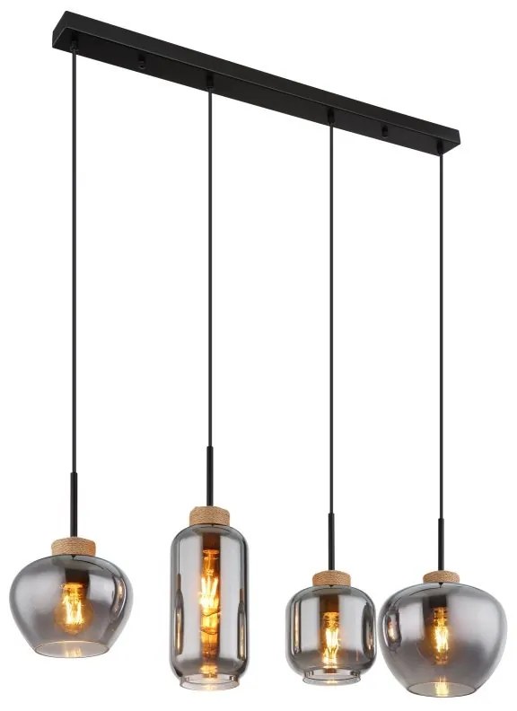 Lustra suspendata 4L design modern MATT negru