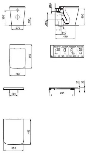 Vas WC pe pardoseala Ideal Standard Atelier Blend Cube BTW alb lucios