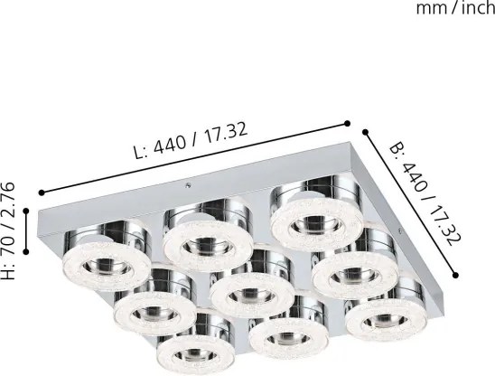 Plafonieră LED Eglo 95665 FRADELO 9xLED/4W/230V