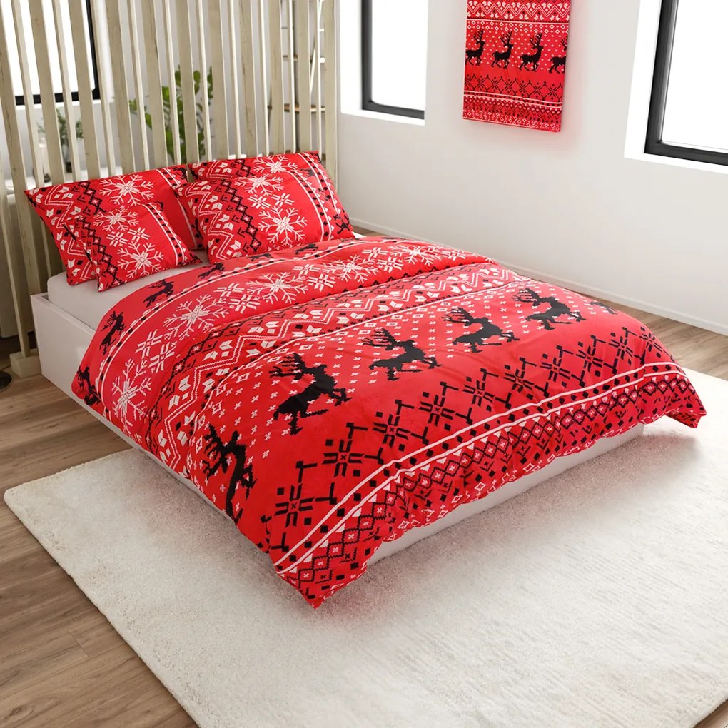 Lenjerie cocolino BLACK DEERS rosie Dimensiune lenjerie de pat: 70 x 90 cm | 140 x 200 cm