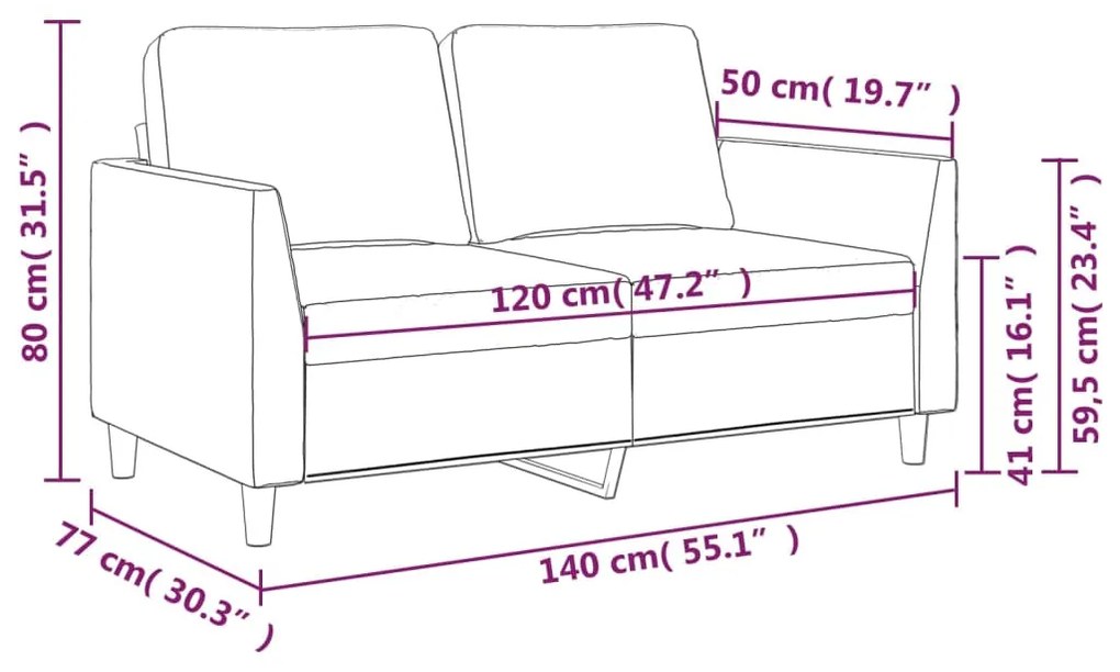 Canapea cu 2 locuri, rosu vin, 120 cm, material textil Bordo, 140 x 77 x 80 cm