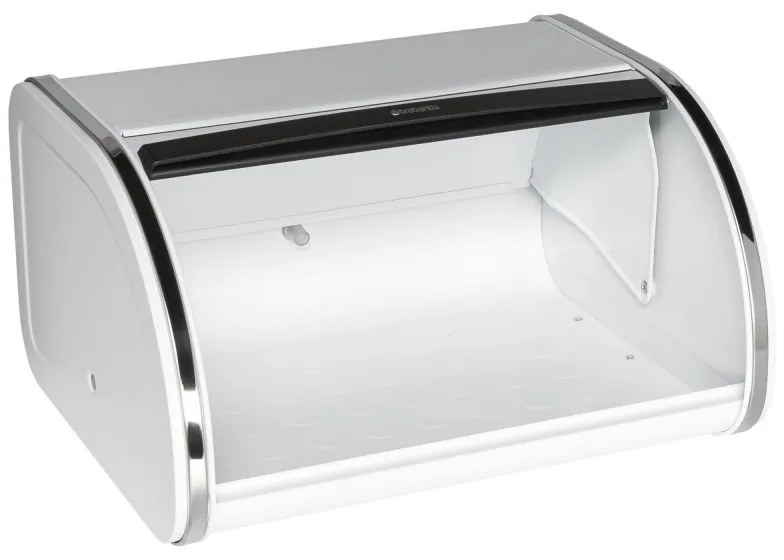 Cutie pentru paine Brabantia Roll Top 1003254, 11 l, 31.6x26.5 cm, Structura speciala, Alb/Inox