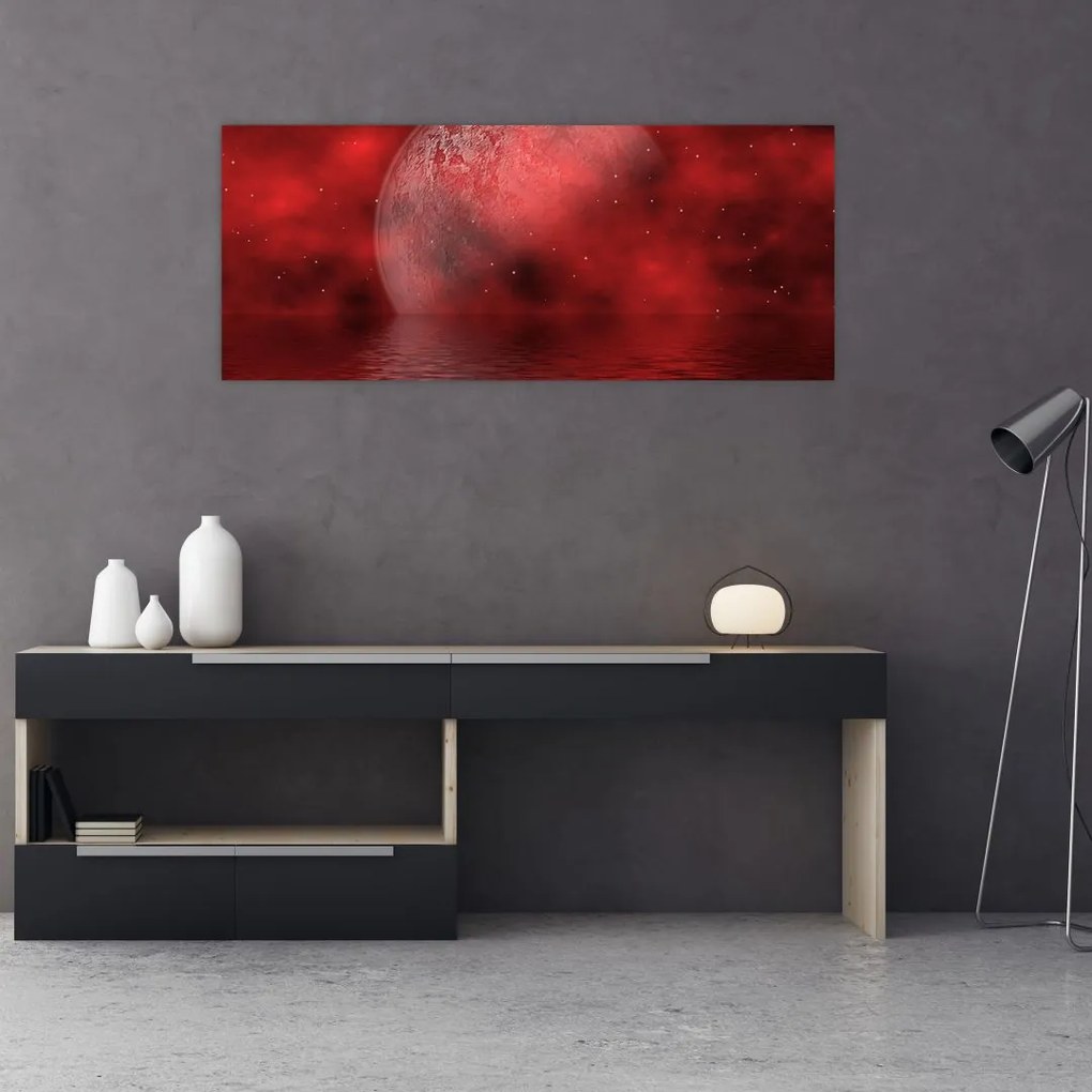 Tablou - Luna pe nivelul apei (120x50 cm)