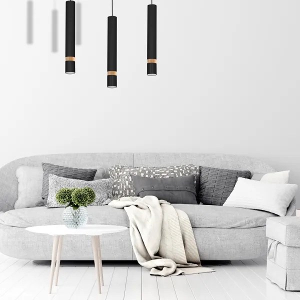 Lustră pe cablu JOKER BLACK WOOD 3xGU10/8W/230V