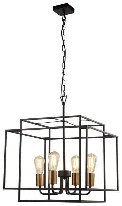 Lustra metalica moderna Crate 4lt Black 4634BK SRT