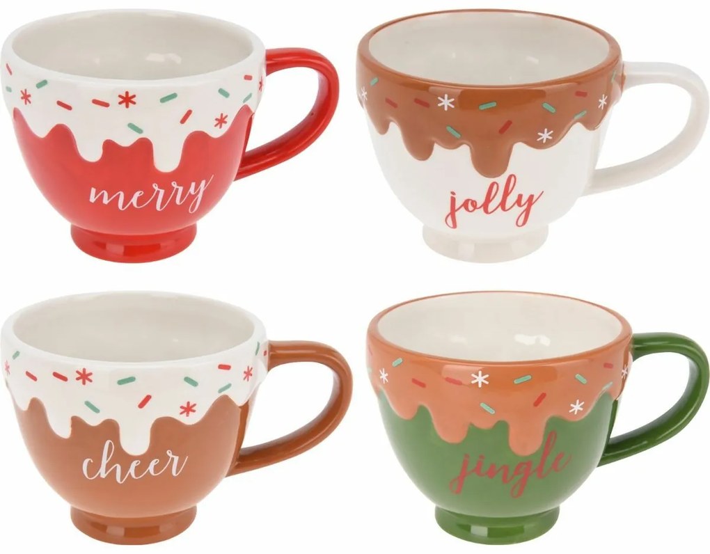 Set de 4 căni ceramice Frosting 350 ml