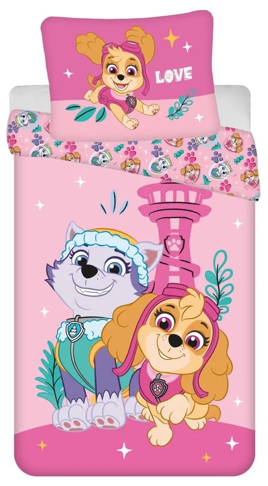 Lenjerie de pat pentru copii din microfibră pentru pat de o persoană 140x200 cm Paw Patrol – Jerry Fabrics