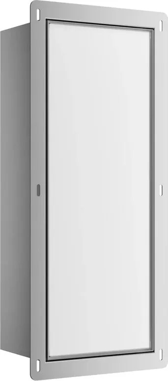 Raft incastrat pentru perie WC Balneo Wall Box S otel inoxidabil deschidere stanga finisaj alb 54 cm