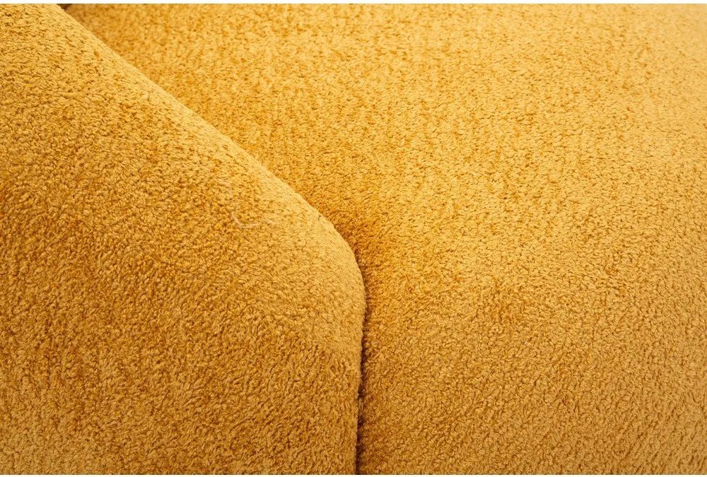 Fotoliu galben muștar cu tapițerie din țesătură bouclé Ginerva – Mauro Ferretti