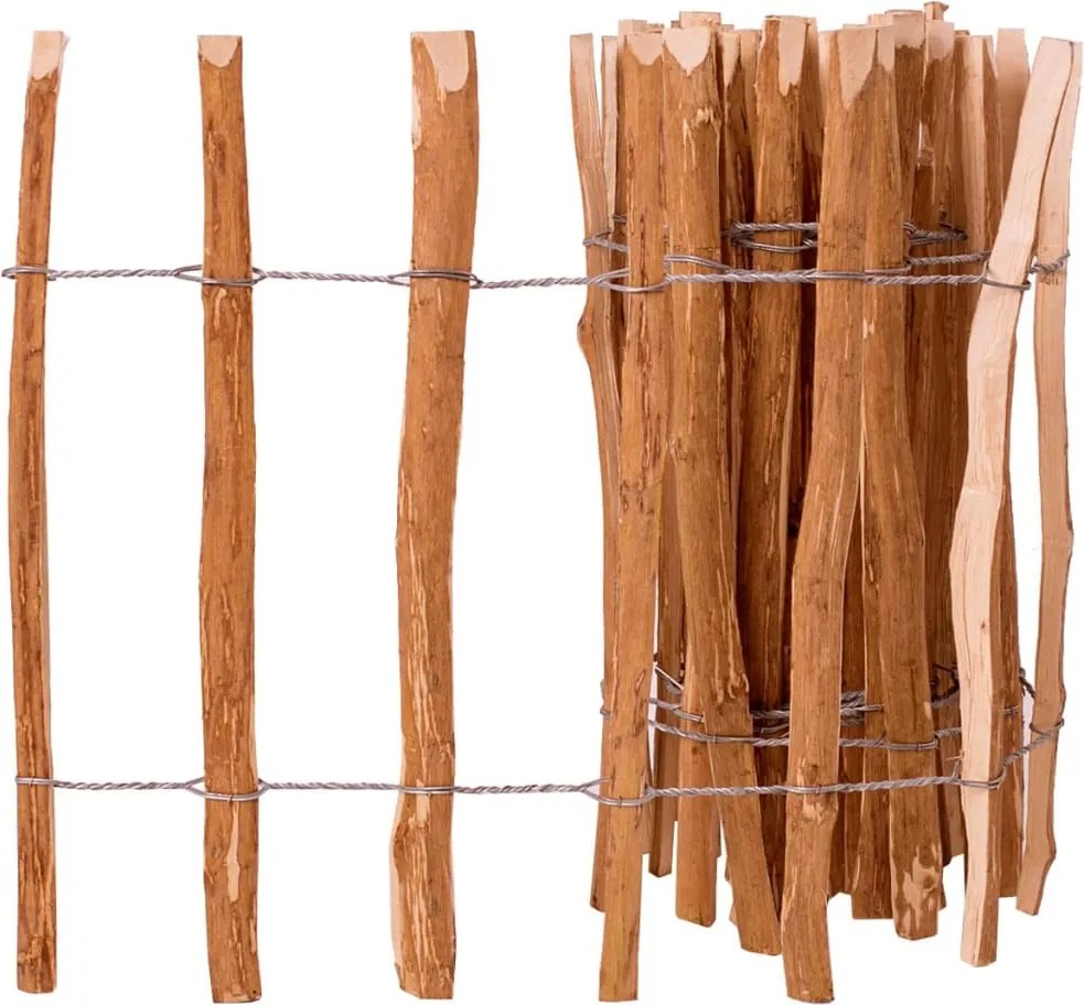 vidaXL Gard din șipci, 60 x 500 cm, lemn de alun