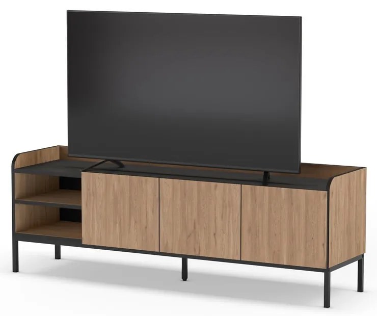 Comodă TV în culoare naturală cu aspect de lemn de stejar 160x55x42 cm Adara – Marckeric