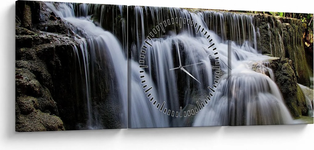 Tablou - Cascadele (cu ceas) (90x30 cm)