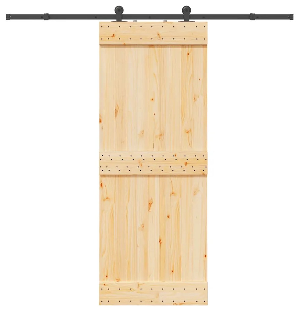 vidaXL Ușă glisantă cu set de feronerie 80x210 cm, lemn masiv de pin