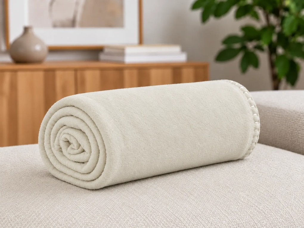 Patura fleece MELVIRA DUO, crem deschisă Dimensiune: 180 x 200 cm