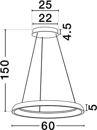 Lustra circulara aluminiu alb LED CCT OVIA 60cm