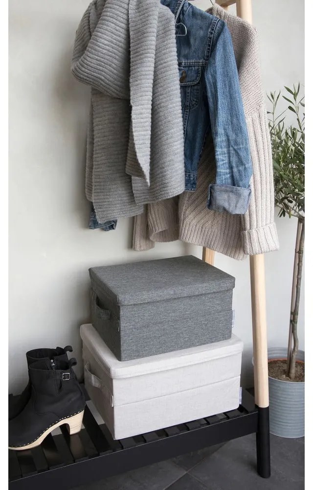 Cutie de depozitare bej din material textil cu capac 40x30x22 cm Soft Storage – Bigso