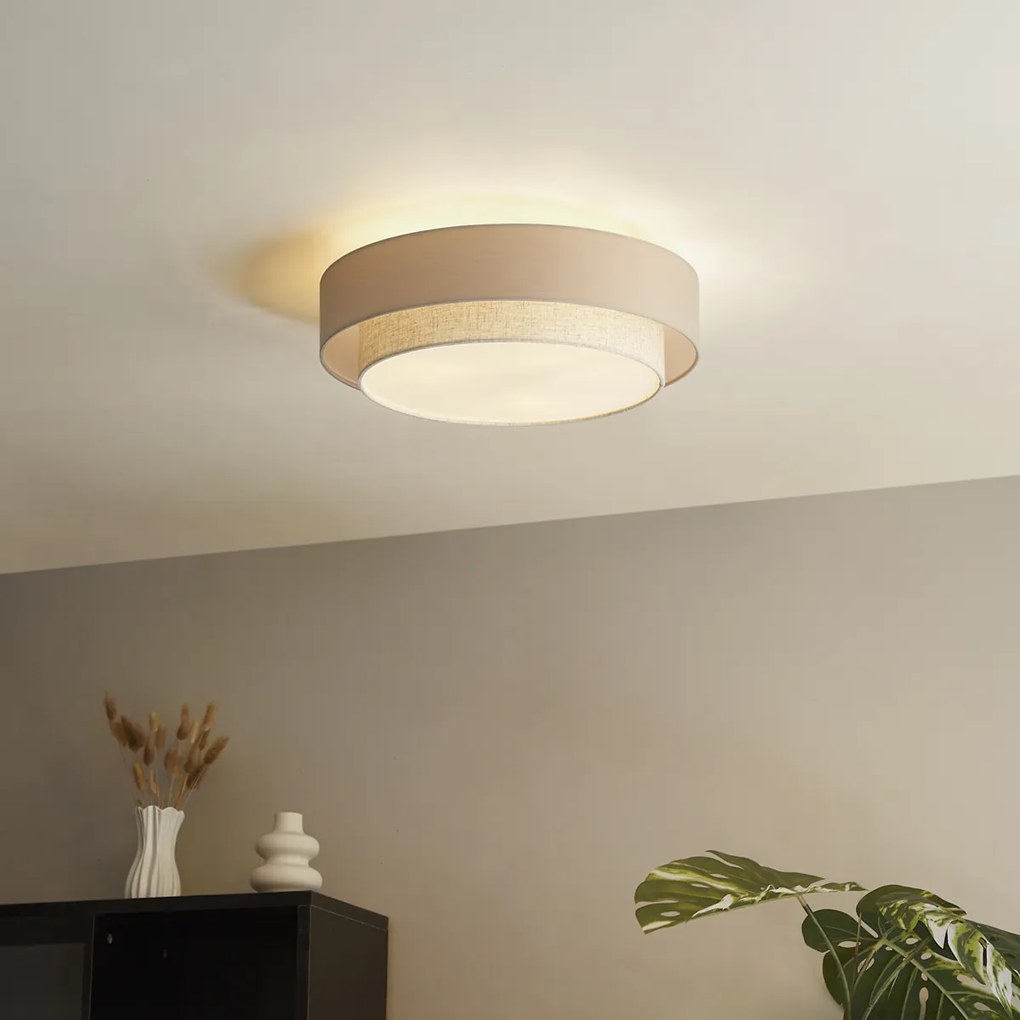 Plafonieră modernă bej 50cm 3 lumini - Drum Duo