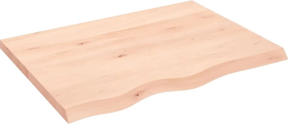 vidaXL Blat de baie, 80x60x(2-4) cm, lemn masiv netratat