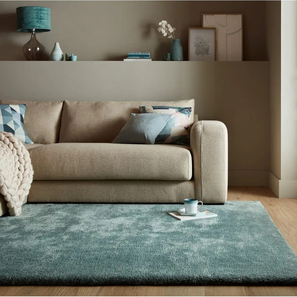 Blană albastru petrol sintetică 160x230 cm Faroe Wool Look Fur – Flair Rugs
