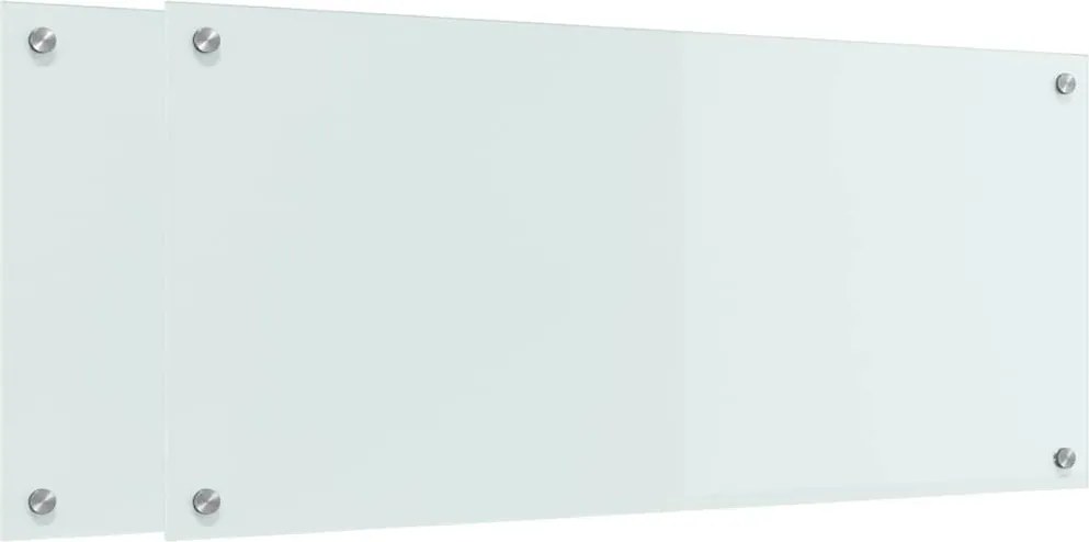 vidaXL Panou de bucătărie 2 pcs Alb 90 x 40 cm sticlă securizată