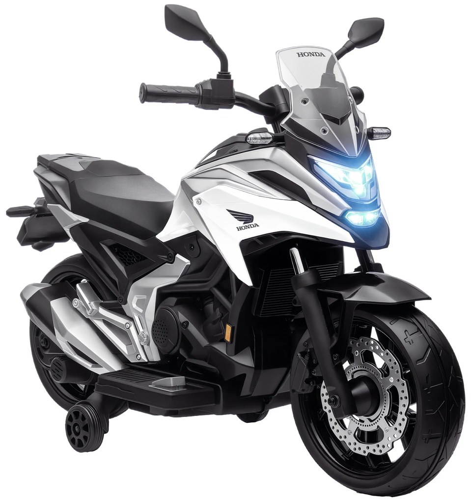 AIYAPLAY Moto electrică pentru copii, motocicletă Honda pentru copii 3-6 ani cu muzică, faruri alb | Aosom Romania