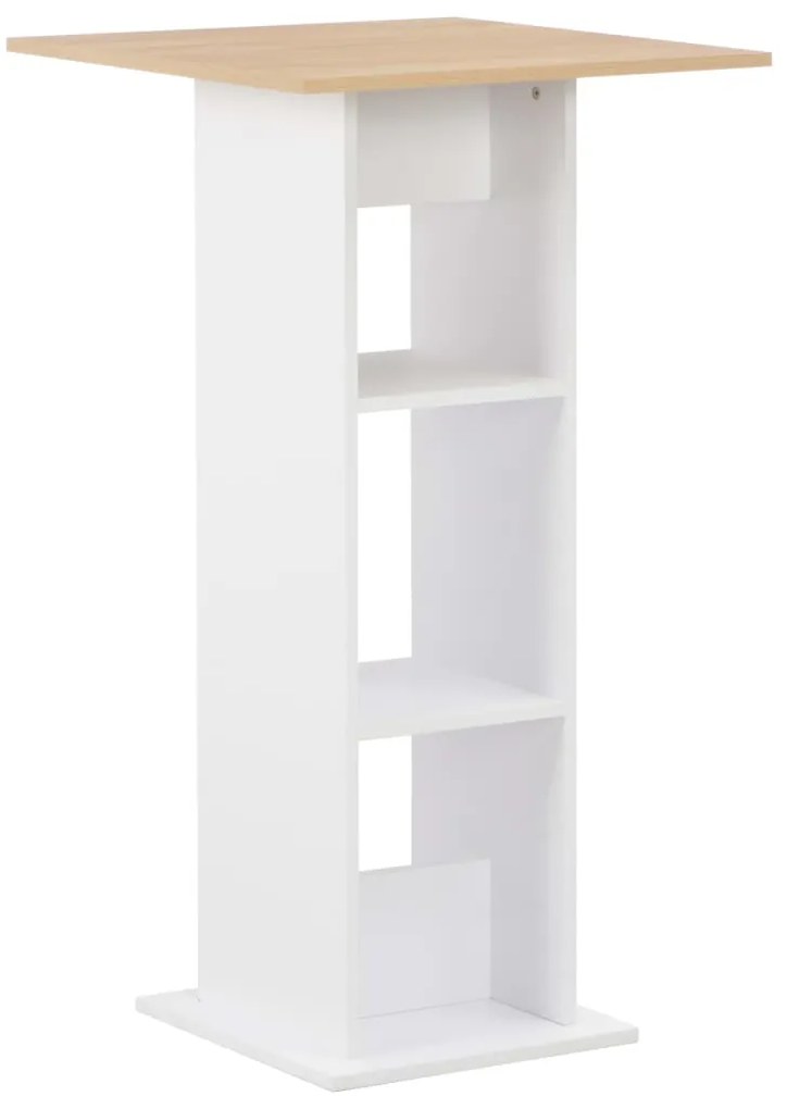 280209 vidaXL Masă de bar, alb, 60 x 60 x 110 cm