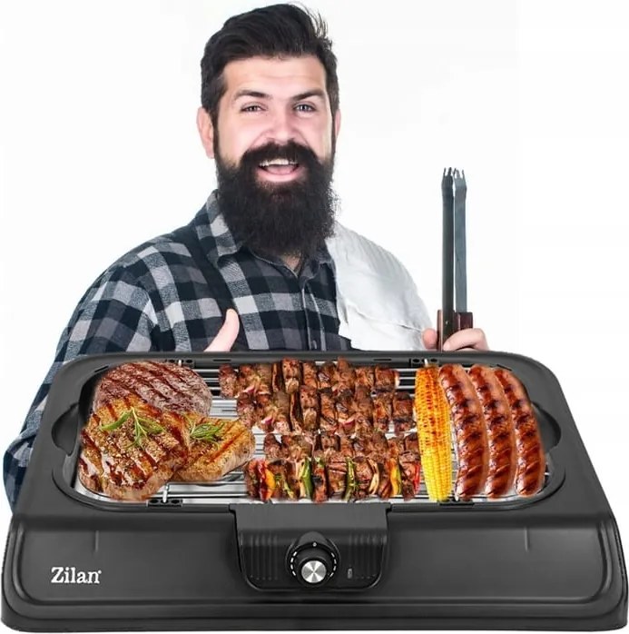Gratar electric ZİLAN ZLN3772,2000 W, termostat reglabil