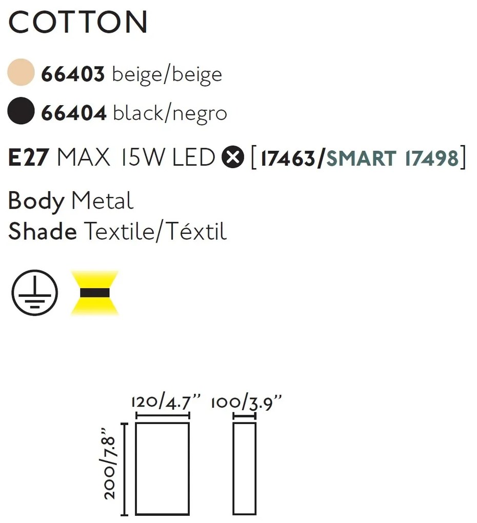 Aplica de perete ambientala design modern COTTON bej