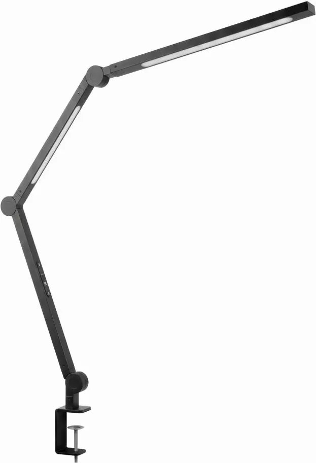 Lampă de birou flexibilă cu clemă, tactilă și dimabilă, LED/12W/230V, neagră