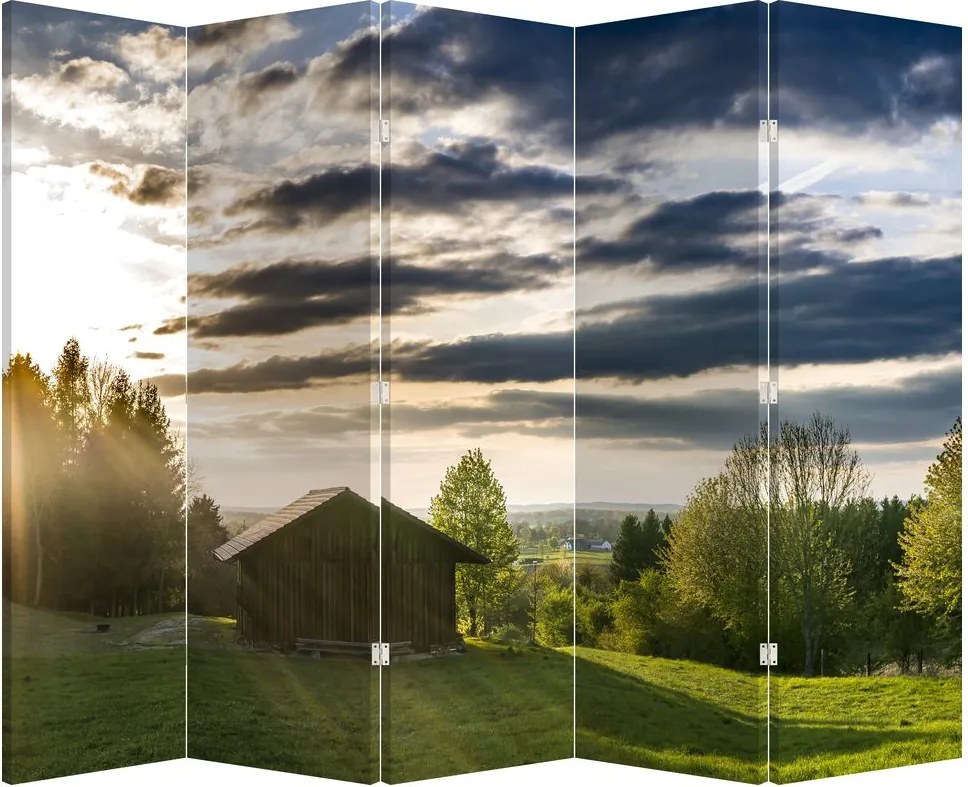 Paravan - Cabana în pădure (210x170 cm)