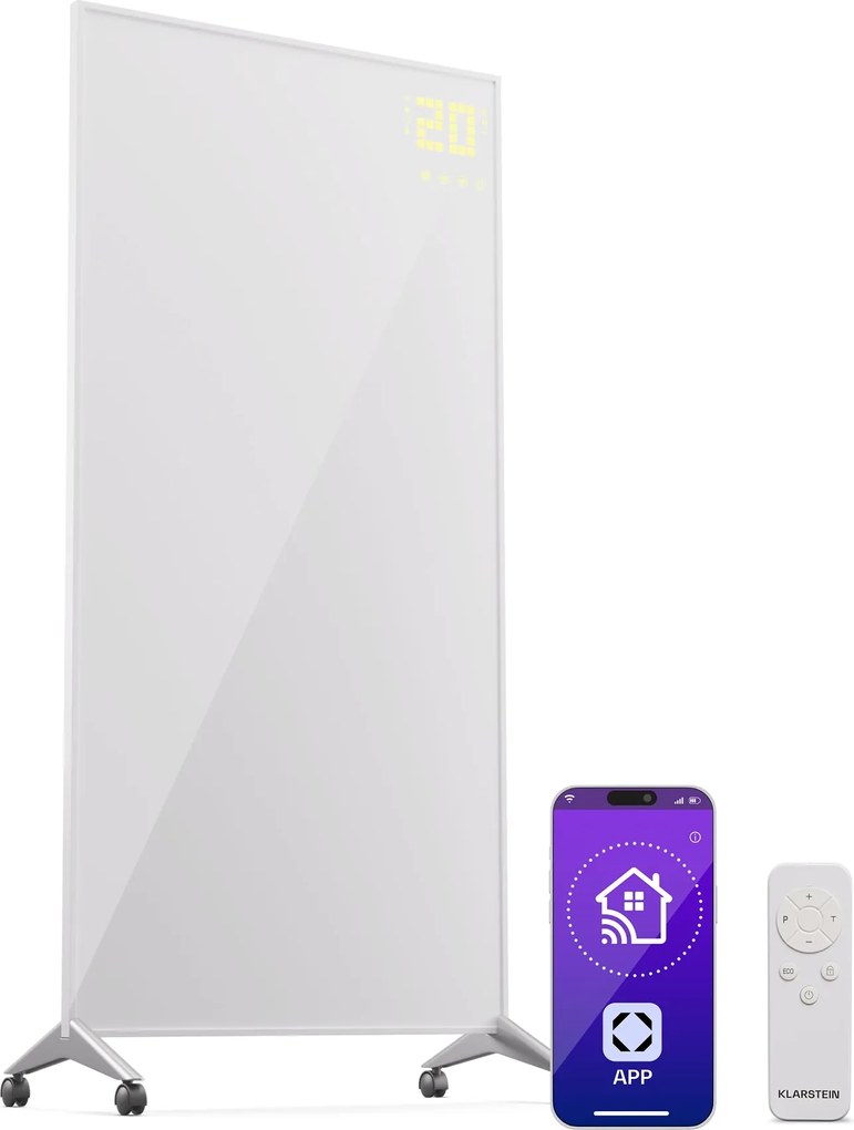 Klarstein Wonderwall Smart Bornholm, încălzitor cu infraroșu, 60 x 120 cm, 1200 W, aplicație