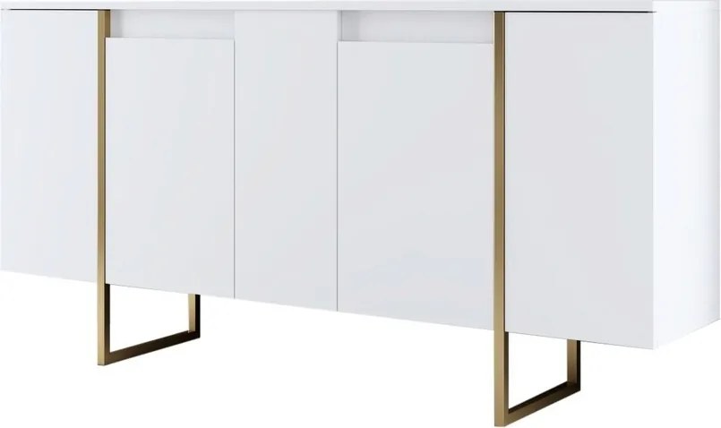Consola, Hanah Home, Luxe, 160x35x80 cm, Alb/Auriu