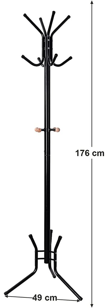 Cuier vertical SAMUEL 49x176cm, negru SongmicsHome