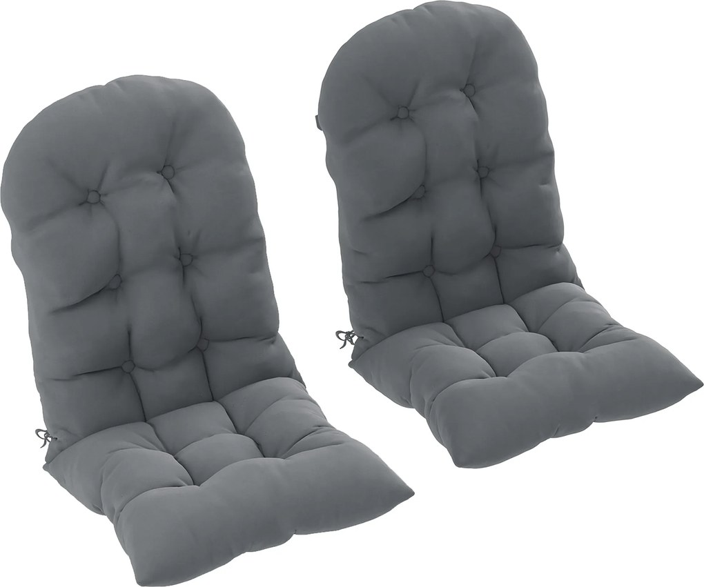 Outsunny Set de 2 perne pentru scaun Adirondack cu prinderi sigure, design capitonat moale și gros, gri | Aosom Romania
