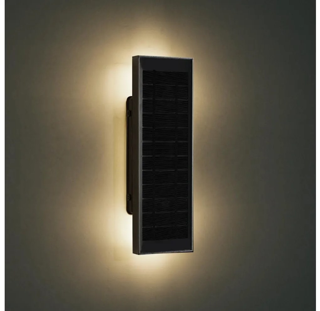 Brilagi - Aplică solară de perete SUN, LED 2,5W, 230V, 30 cm, 2000 mAh, IP44