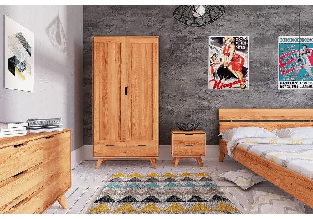 Dulap din lemn de fag 90x180 cm Greg - The Beds