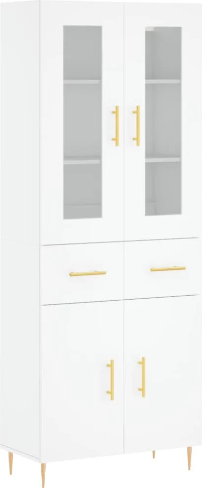 vidaXL Dulap înalt, alb, 69,5x34x180 cm, lemn compozit