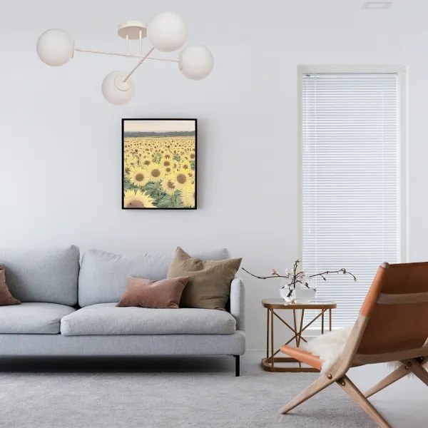 Plafonieră aplicată MOON 4xE27/15W/230V crem