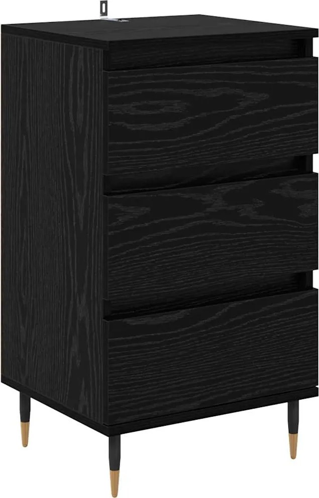 vidaXL Bufet cu sertar Stejar negru 35 x 40 x 70 cm Lemn compozit