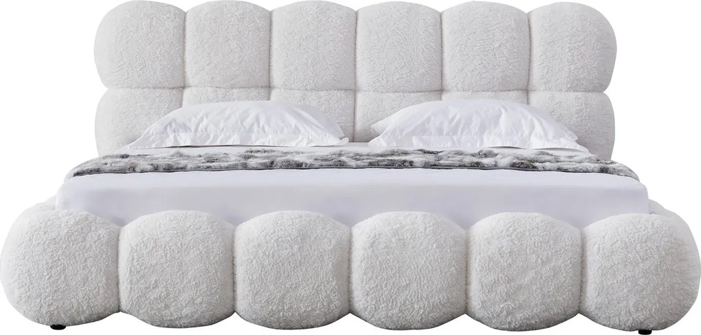 Pat dormitor dumonde, tapitat bej, Empress 180x200 cm