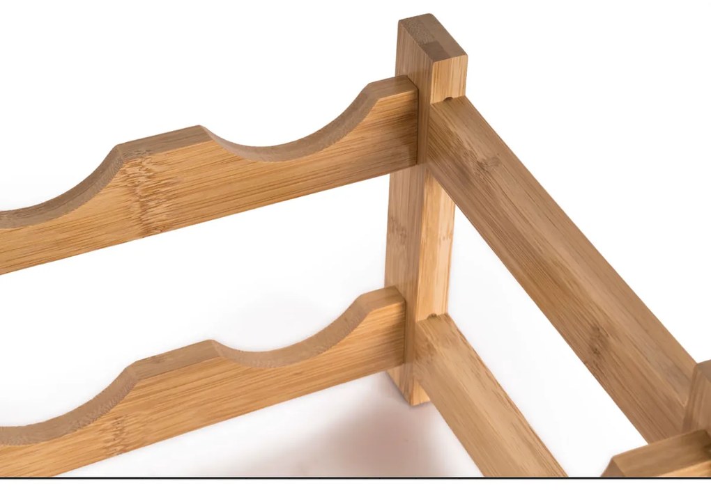 Raft pentru vin G21 din bambus, 16 sticle