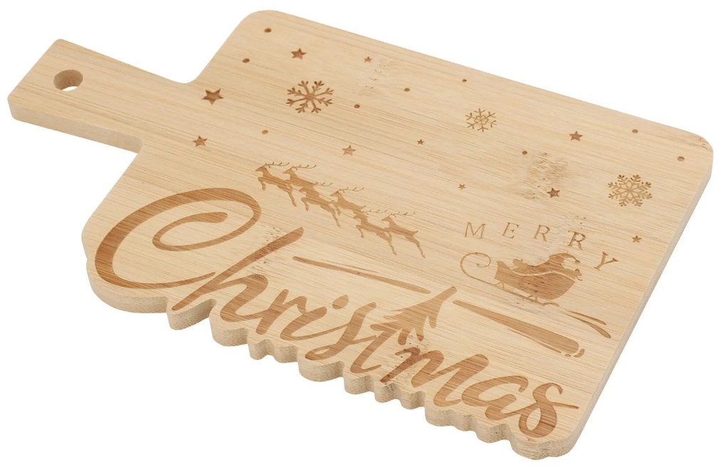 Platou Christmas din bambus 22x14 cm - modele diverse