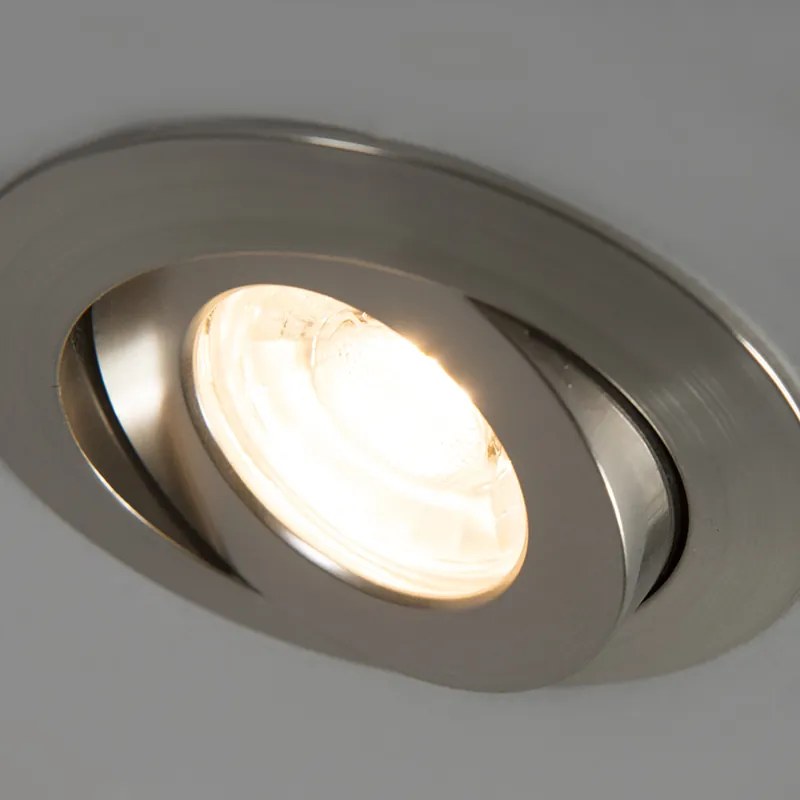 Set de 3 spoturi îngropate din oțel inclusiv LED IP44 - Relax LED