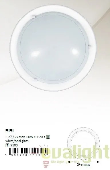 Aplica de perete, Plafoniera diam.38cm, Ufo 5131 RX